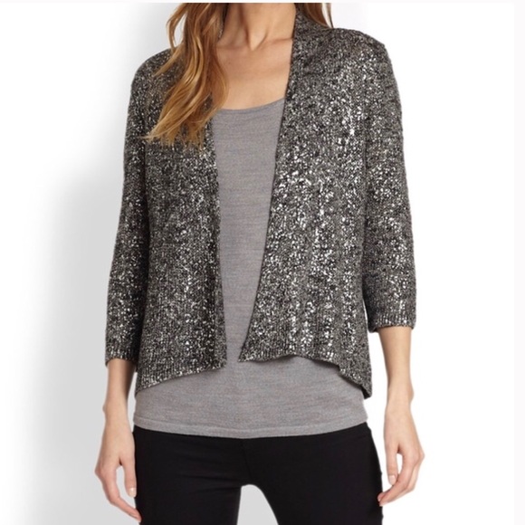 Eileen Fisher Sweaters - Eileen Fisher grey & silver sweater cardigan SZ S